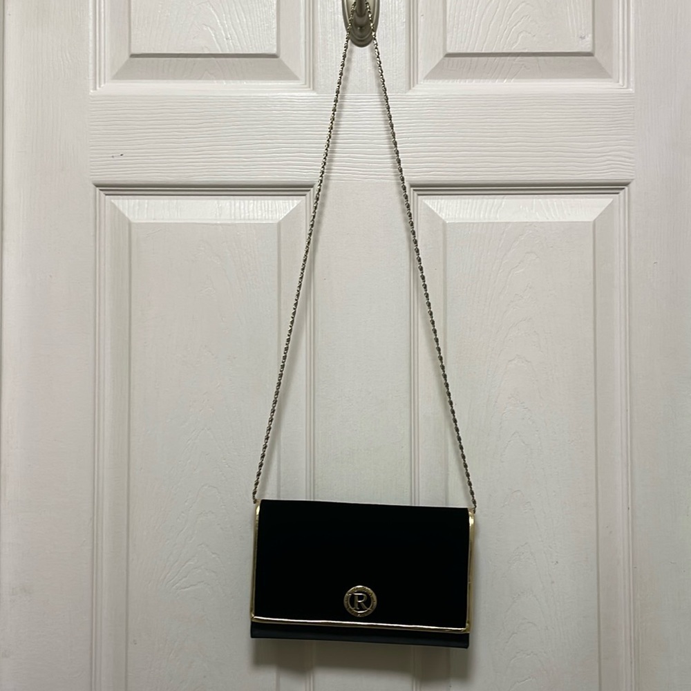 HEYS___| International Canada|Black/Gold |Evening Bag/Purse |Velvet/Satin Finish